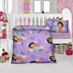 Комплект от спално бельо за бебе Дора и Ботичко лилава