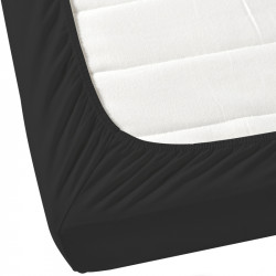 Черен чаршаф с ластик от ранфорс