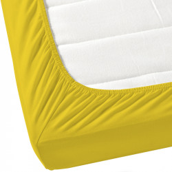 Жълт чаршаф с ластик от ранфорс