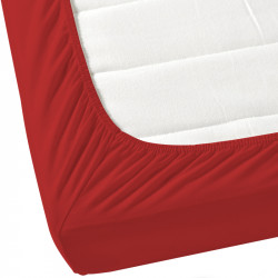 Червен чаршаф с ластик от ранфорс