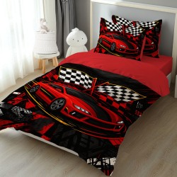 Детско спално бельо с 4K реалистичен принт „Спортна кола“ 14186 – Българско производство