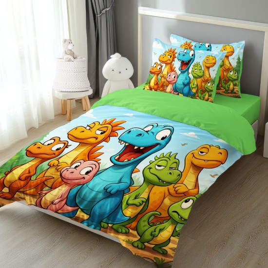 Детско спално бельо с 4K реалистичен принт „Динозаври“ 14191 – Българско производство