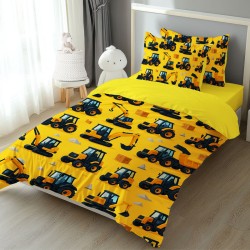 Детско спално бельо с 4K реалистичен принт „Строителни машини“ 14192 – Българско производство