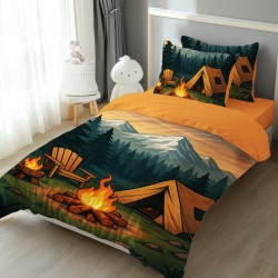 Детско спално бельо с 4K реалистичен принт „Къмпинг“ 14204 – Българско производство