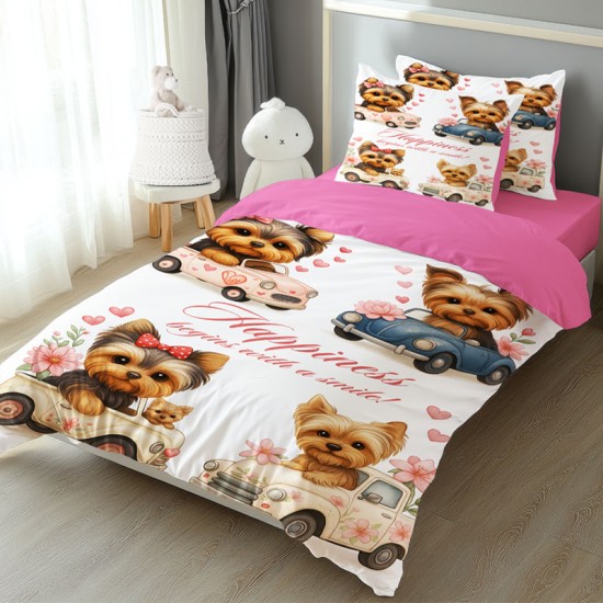 3D Детски луксозен спален комплект Кученца 14150