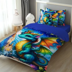 Детско спално бельо с 4K реалистичен принт „Дракон“ 14162 – Българско производство