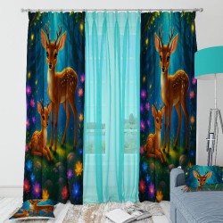 Плътно детско перде с 4K реалистичен принт „Сърни“ 14165 - Българско производство