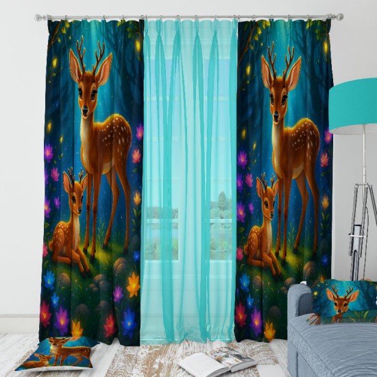 Плътно детско перде с 4K реалистичен принт „Сърни“ 14165 - Българско производство