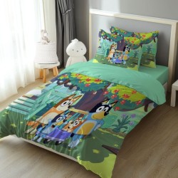 3D Детски луксозен спален комплект Bluey S2441 3D Детски луксозен спален комплект Bluey S2441