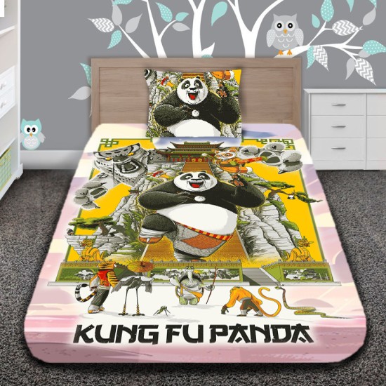 3D луксозен детски спален комплект KUNG FU PANDA