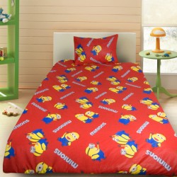 Комплект от спално бельо за бебе Minions в червено