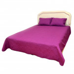 Луксозна двулицева кувертюра за спалня с подарък 2 броя калъфки в цвят циклама