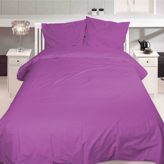 Комплект от луксозно спално бельо в тъмнолилав цвят