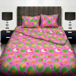 Памучен спален комплект РОЗОВ ПАУН