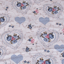 Комплект от луксозно спално бельо White-blue hearts