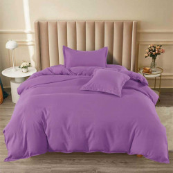 Луксозен спален комплект от едноцветен Ранфорс в Лилав цвят