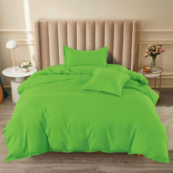 Луксозен спален комплект от едноцветен Ранфорс в Тревисто зелен цвят