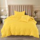 Луксозен спален комплект от едноцветен Ранфорс в Жълт цвят 