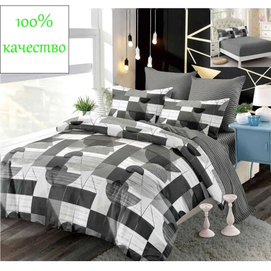 Голям комплект спално бельо от 6 части с ластик Луксор