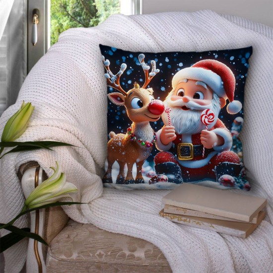 Пухкава коледна декоративна възглавничка 14180 - Българско производство