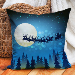 Пухкава декоративна възглавница с Коледни елени