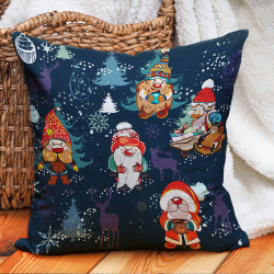 Пухкава декоративна възглавница с Коледа и приятели