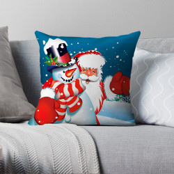 Пухкава декоративна възглавница с Весела Коледа