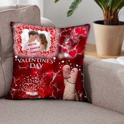 Пухкава декоративна възглавница за Свети Валентин с ваша снимка 12214
