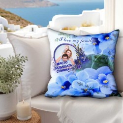 Пухкава декоративна възглавница за Свети Валентин с ваша снимка 12219