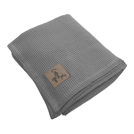 Памучно вафлено одеяло в сив цвят Памучно вафлено одеяло в сив цвят