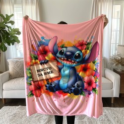 Детско одеяло с 3D цветен принт и Ваше име Stitch 14115 Детско одеяло с 3D цветен принт и Ваше име Stitch 14115