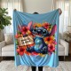 Детско одеяло с 3D цветен принт и Ваше име Stitch 14116