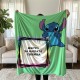 Детско одеяло с 3D цветен принт и Ваше име Stitch 14117