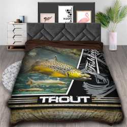 3D Одеяло с принт и лов и риболов Trout 7400