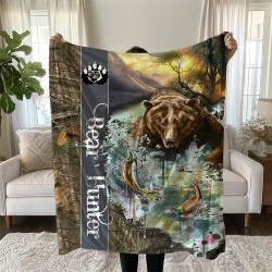 3D Одеяло с принт и лов и риболов Bear Hunter 8974