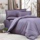 Луксозен спален комплект от памучен Сатен Райе в тъмно лилаво