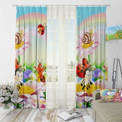 Плътно детско перде с 3D принт Цветна градина 12169 Плътно детско перде с 3D принт Цветна градина 12169
