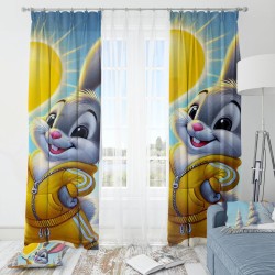 Плътно детско перде с 3D принт Зайче 14152