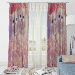 Плътно детско перде с 3D принт Котета 14156