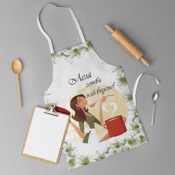 Забавна престилка за готвене с цветен принт 12246