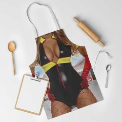 Забавна престилка за готвене с цветен принт 12234