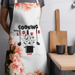 Забавна престилка за готвене с цветен принт 12236