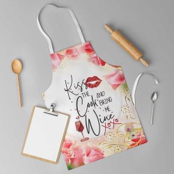 Забавна престилка за готвене с цветен принт 12237