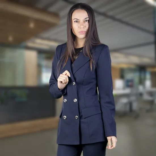 Елегантно дамско сако NAVY BLUE