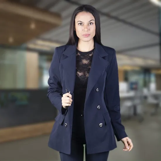 Елегантно дамско сако NAVY BLUE