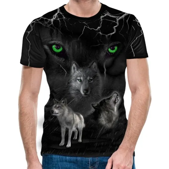 3D мъжка тениска Wolfs