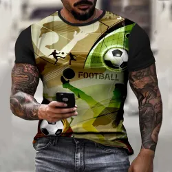 3D мъжка тениска Football 12419